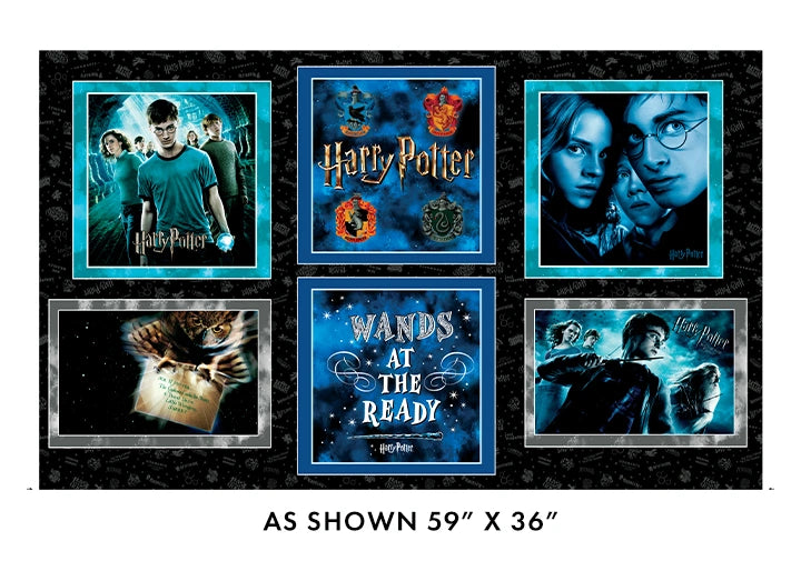 Harry Potter Pillow Panel Black 36" x 59"