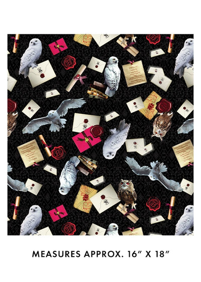 Harry Potter Black Messengers 60" Minkee Fabric Yardage