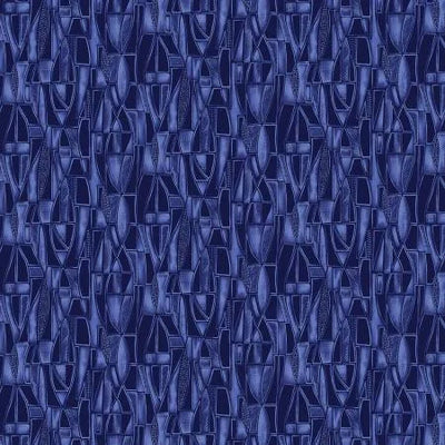 Tonal Geo Blue Fabric Yardage