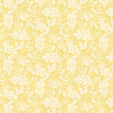 Twirling Leaves Light Yellow Fabric Yardage