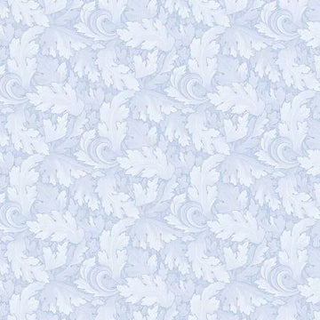 Twirling Leaves Light Blue Fabric Yardage