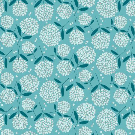 Fiori Medium Turquoise 108" Wide Quilt Backing Fabric