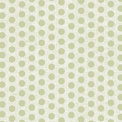 Benartex Linen Dot Sage 108" Wide 3 Yard Quilt Fabric Back Pack features a seamless pattern of evenly spaced light green polka dots on a textured off-white background, perfect for quilt backing and other projects.