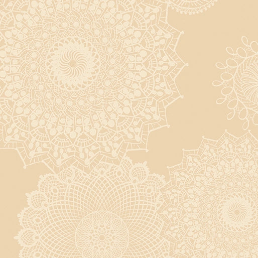 Winter Haven Natural Dancing Doilies 108" Wide Quilt Backing Fabric - wide quilt backing fabric for longarm quilting
