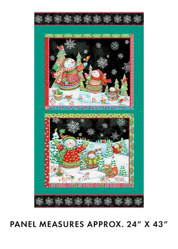 Snow Joy Multi 24" Panel - quilt fabric panel for quilting projects