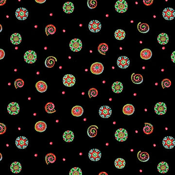 Snow Joy Black Swirls Fabric Yardage - quilt fabric for sewing and quilting projects