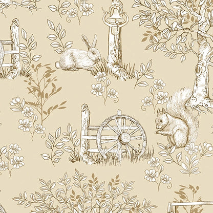 Montgomery Mountain Charm Sand Belle Toile 108" Wide 3 Yard Quilt Fabric Back Pack - wide quilt backing fabric for longarm q