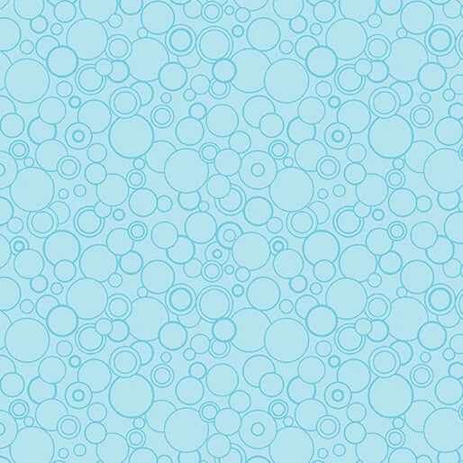 Cats Meow Light Teal Circling Around 108 inch wide quilt backing fabric