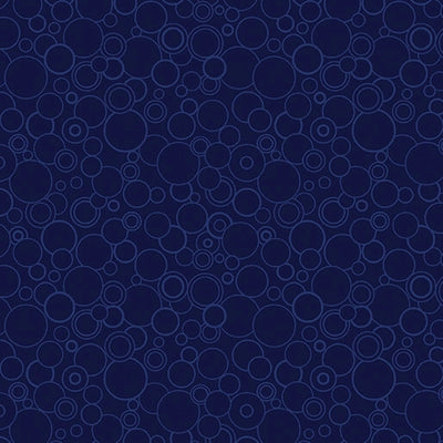 Cat's Meow Navy Circling Around 108" Wide Quilt Backing Fabric
