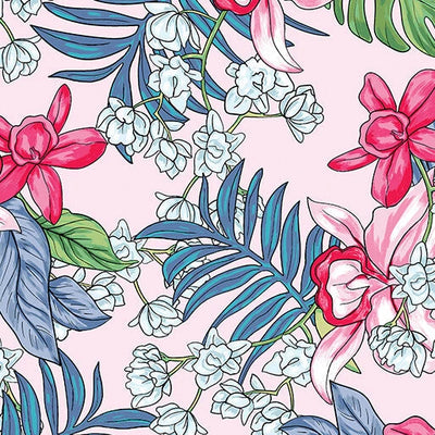 Tropical Harmony Bubble Gum Fabric Yardage