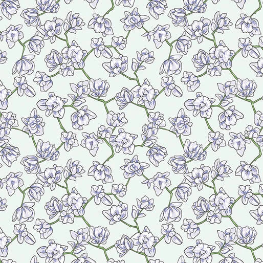 Double Phalaenopsis Azure Fabric Yardage