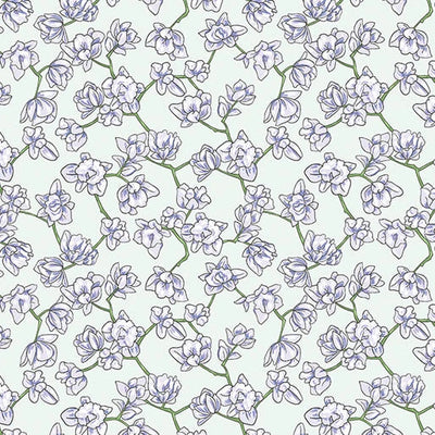 Double Phalaenopsis Azure Fabric Yardage
