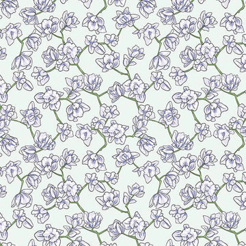Double Phalaenopsis Azure Fabric Yardage