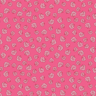 Scalloped Flowers Bubble Gum Fabric Yardage