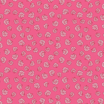 Scalloped Flowers Bubble Gum Fabric Yardage