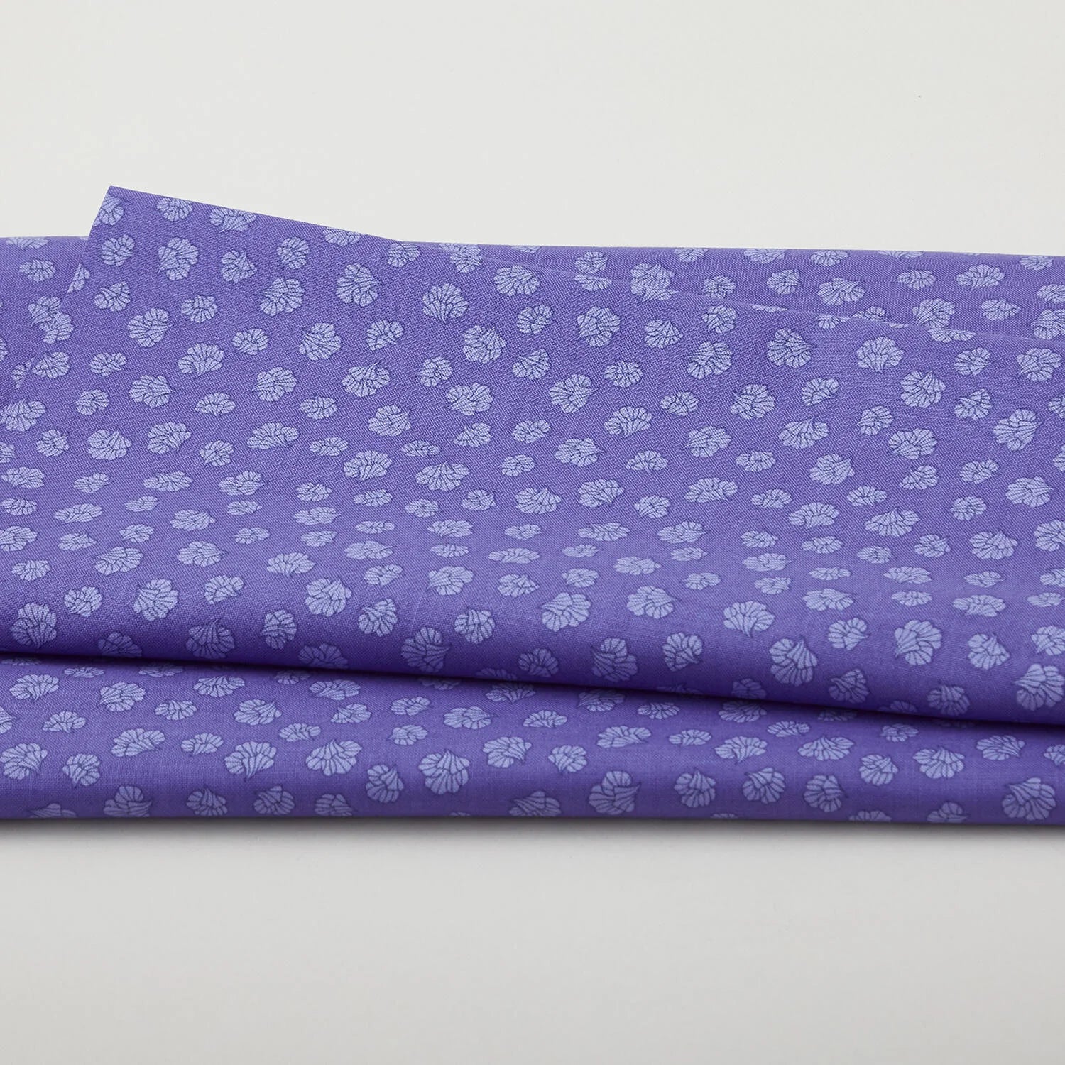 Scalloped Flowers Indigo Fabric Yardage