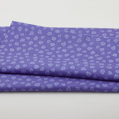 Scalloped Flowers Indigo Fabric Yardage