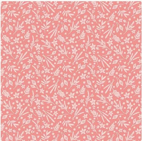 Sketch Book Coral Fabric Yardage