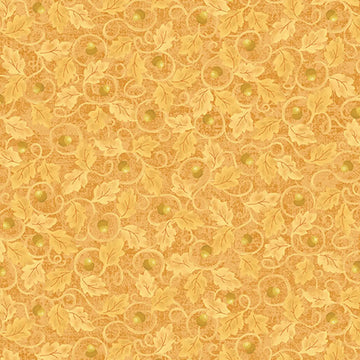 Autumn Breeze Gold Acorn Twirl Fabric Yardage