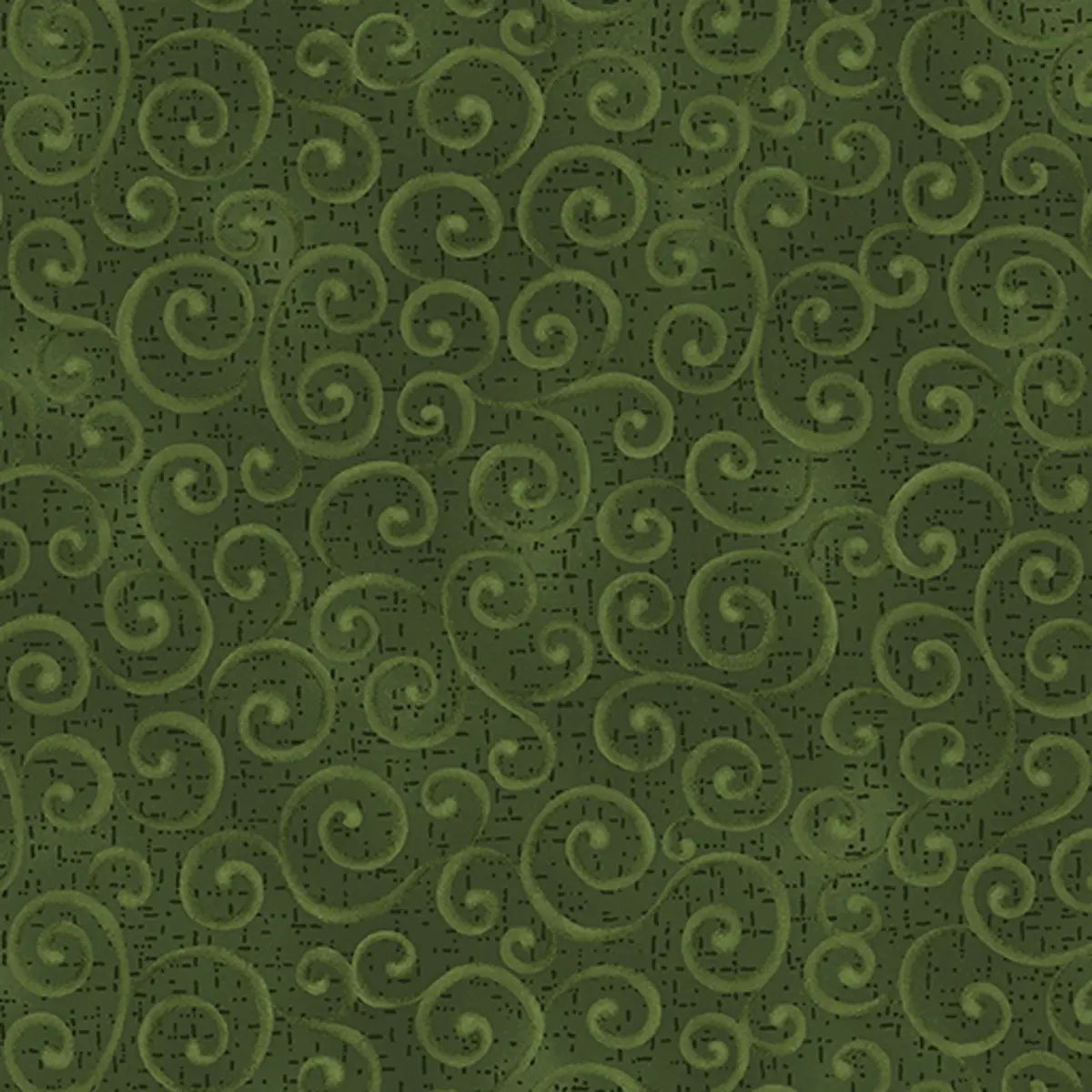 Autumn Breeze Green Swirling Winds Fabric Yardage