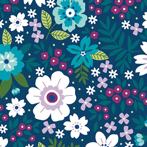 Cottage Garden Cobalt Fabric Yardage