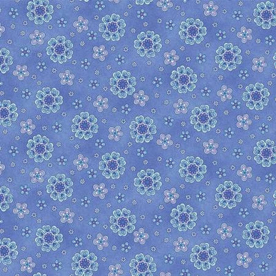 Floral Whimsy Blue Fabric Yardage