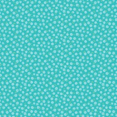 Dewdrop Daisy Aqua Fabric Yardage