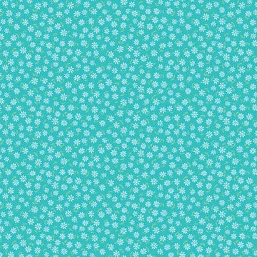 Dewdrop Daisy Aqua Fabric Yardage