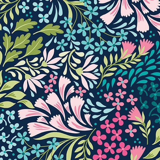 Garden Dalliance Indigo First Impressions 108 inch wide quilt backing fabric