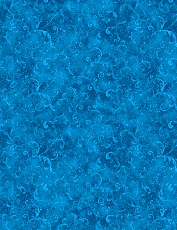 Essentials Blue Filigree Fabric Yardage