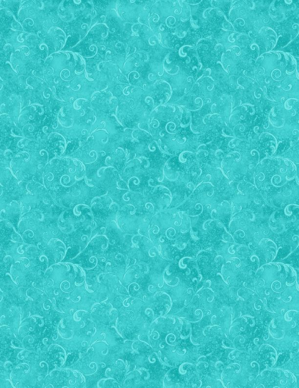 Essentials Teal Filigree Fabric Yardage