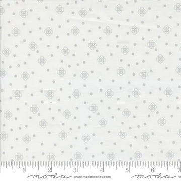 Mixed Bag of Bonbons Grey on White Running Laps Fabric Yardage