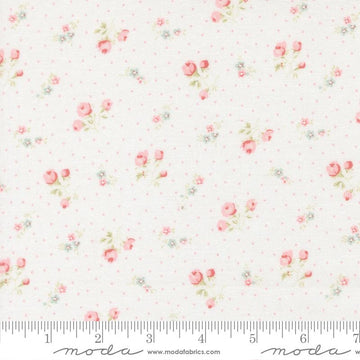 Abide Linen White Small Floral Fabric Yardage - quilt fabric for sewing and quilting projects