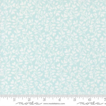 Abide Light Blue Hearts and Leaves Fabric Yardage - quilt fabric for sewing and quilting projects