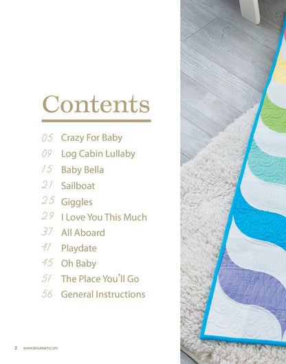 Bundle Up Baby Quilts interior pages with baby quilt patterns