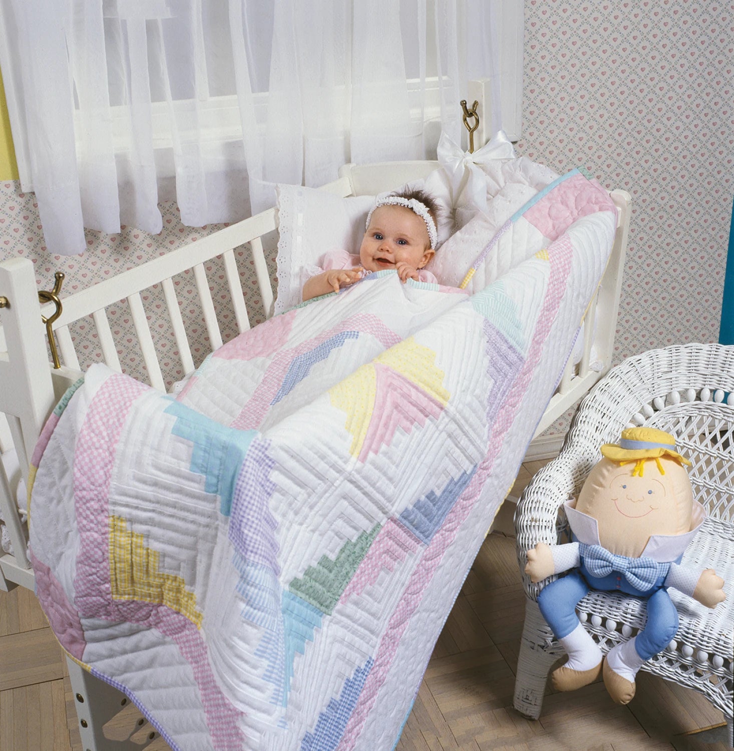 Bundle Up Baby Quilts sample baby quilt with soft pastel fabrics