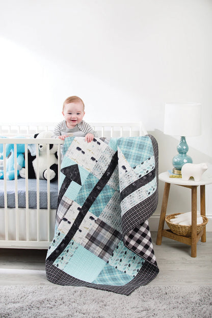 Bundle Up Baby Quilts fabric bundle and finished baby quilt