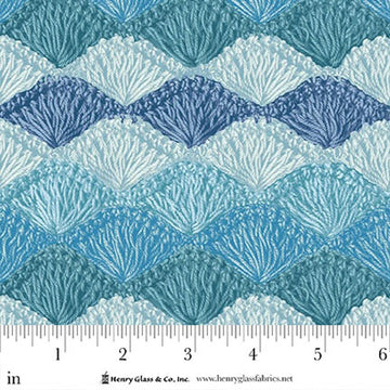 Shellstitch Blue Crochet 118" Wide 3 Yard Quilt Fabric Back Pack - image 1 - quilting supply from Quilted Joy