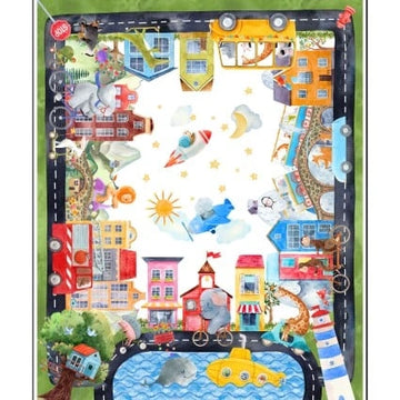 On The Go Panel - quilt fabric panel for quilting projects