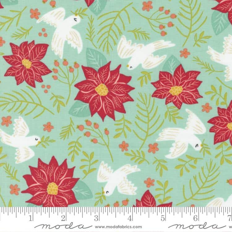 Joyful Joyful Aqua Peach Fabric Yardage