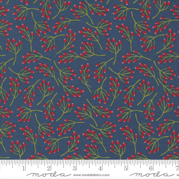 Joyful Joyful Midnight Holly Berry Fabric Yardage