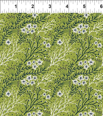 Whimsy Grey Flowers and Vines Fabric Yardage