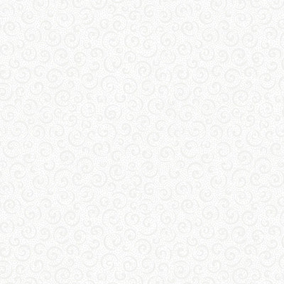Quilting Illusions White Curly Cue Fabric Yardage