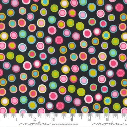 Sweet and Plenty Multi Dots Black Licorice Fabric Yardage