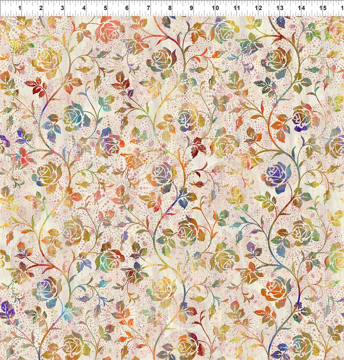 Halcyon II Cream Roses Fabric Yardage