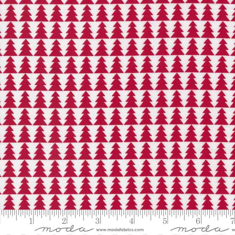 Candy Cane Lane Cardinal Pine Trees Fabric Yardage