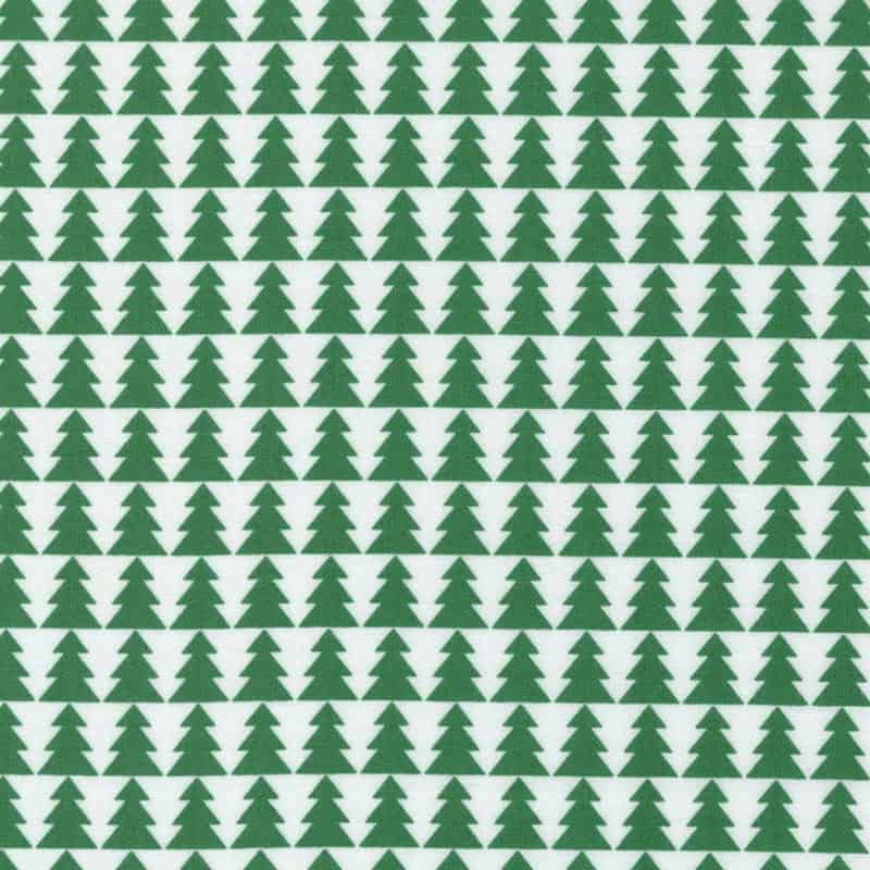 Candy Cane Lane Evergreen Pine Trees Fabric Yardage