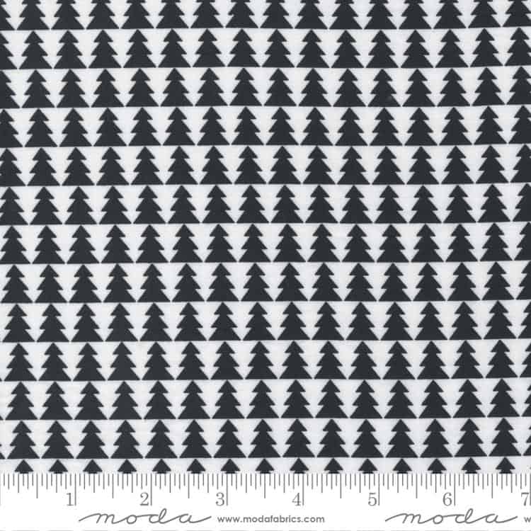 Candy Cane Lane Charcoal Pine Trees Fabric Yardage