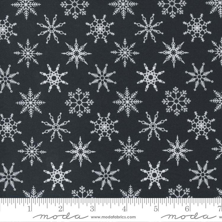 Candy Cane Lane Charcoal Snowflake Fabric Yardage