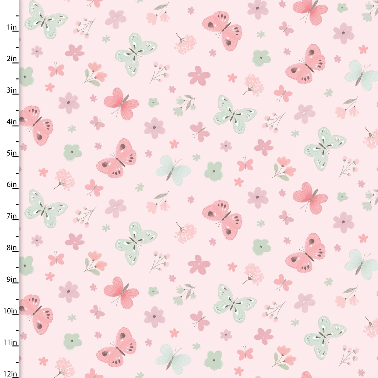 Sweet Woodland Pink Fluttering Petal Parade Fabric Yardage